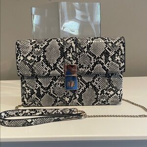 Madison West Snakeskin Pattern Clutch